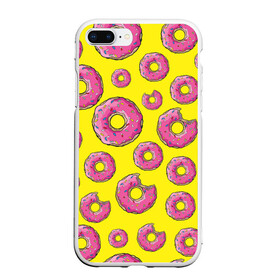 Чехол для iPhone 7Plus/8 Plus матовый с принтом Пончики в Белгороде, Силикон | Область печати: задняя сторона чехла, без боковых панелей | donut | simpsons | паттерн | пончик