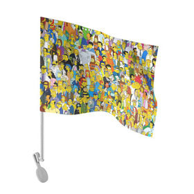 Флаг для автомобиля с принтом Симпсоны в Белгороде, 100% полиэстер | Размер: 30*21 см | гомер