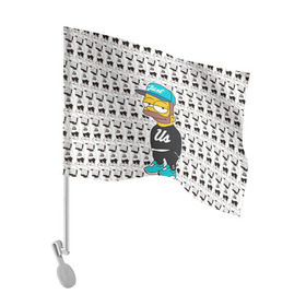 Флаг для автомобиля с принтом Барт Симпсон в Белгороде, 100% полиэстер | Размер: 30*21 см | bart |   |  bart simpson |  jo jo |  simpsons |  the simpsons |  симпсоны | барт | барт симпсон | джо джо