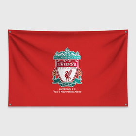 Флаг-баннер с принтом Liverpool в Белгороде, 100% полиэстер | размер 67 х 109 см, плотность ткани — 95 г/м2; по краям флага есть четыре люверса для крепления | ливерпуль