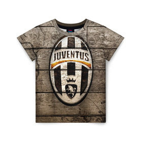 Детская футболка 3D с принтом Juventus в Белгороде, 100% гипоаллергенный полиэфир | прямой крой, круглый вырез горловины, длина до линии бедер, чуть спущенное плечо, ткань немного тянется | Тематика изображения на принте: juventus | спорт | фк | футбол | ювентус