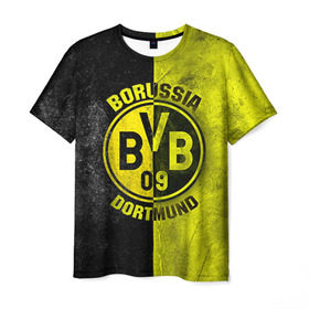 Мужская футболка 3D с принтом BVB в Белгороде, 100% полиэфир | прямой крой, круглый вырез горловины, длина до линии бедер | Тематика изображения на принте: bvb | спорт | фк | футбол