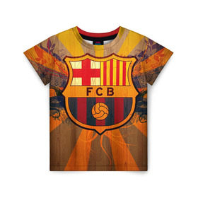 Детская футболка 3D с принтом Barcelona в Белгороде, 100% гипоаллергенный полиэфир | прямой крой, круглый вырез горловины, длина до линии бедер, чуть спущенное плечо, ткань немного тянется | Тематика изображения на принте: barcelona | барса | барселона | спорт | футбол