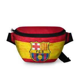 Поясная сумка 3D с принтом Barcelona в Белгороде, 100% полиэстер | плотная ткань, ремень с регулируемой длиной, внутри несколько карманов для мелочей, основное отделение и карман с обратной стороны сумки застегиваются на молнию | barcelona | барса | барселона | спорт | футбол