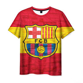 Мужская футболка 3D с принтом Barcelona в Белгороде, 100% полиэфир | прямой крой, круглый вырез горловины, длина до линии бедер | barcelona | барса | барселона | спорт | футбол