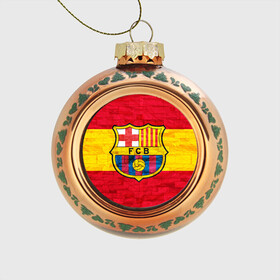 Стеклянный ёлочный шар с принтом Barcelona в Белгороде, Стекло | Диаметр: 80 мм | barcelona | барса | барселона | спорт | футбол