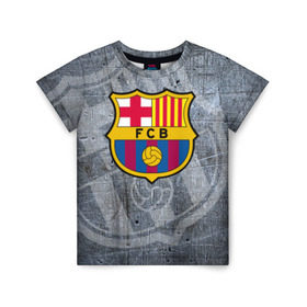 Детская футболка 3D с принтом Barcelona в Белгороде, 100% гипоаллергенный полиэфир | прямой крой, круглый вырез горловины, длина до линии бедер, чуть спущенное плечо, ткань немного тянется | barcelona | барса | барселона | спорт | футбол