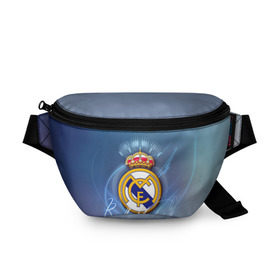 Поясная сумка 3D с принтом Real Madrid в Белгороде, 100% полиэстер | плотная ткань, ремень с регулируемой длиной, внутри несколько карманов для мелочей, основное отделение и карман с обратной стороны сумки застегиваются на молнию | real madrid | реал мадрид | спорт | футбол
