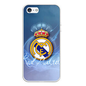 Чехол для iPhone 5/5S матовый с принтом Real Madrid в Белгороде, Силикон | Область печати: задняя сторона чехла, без боковых панелей | real madrid | реал мадрид | спорт | футбол
