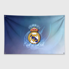 Флаг-баннер с принтом Real Madrid в Белгороде, 100% полиэстер | размер 67 х 109 см, плотность ткани — 95 г/м2; по краям флага есть четыре люверса для крепления | real madrid | реал мадрид | спорт | футбол