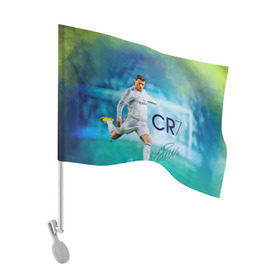 Флаг для автомобиля с принтом Ronaldo в Белгороде, 100% полиэстер | Размер: 30*21 см | роналдо