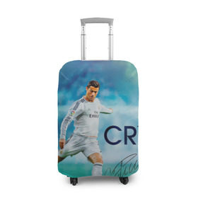 Чехол для чемодана 3D с принтом Ronaldo в Белгороде, 86% полиэфир, 14% спандекс | двустороннее нанесение принта, прорези для ручек и колес | роналдо