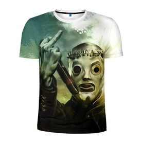 Мужская футболка 3D спортивная с принтом Slipknot в Белгороде, 100% полиэстер с улучшенными характеристиками | приталенный силуэт, круглая горловина, широкие плечи, сужается к линии бедра | deth | rock | slipknot | маска | мрак | рок | слипнот