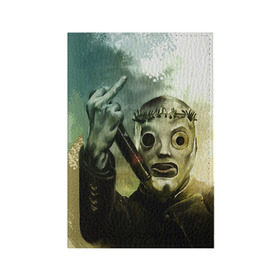 Обложка для паспорта матовая кожа с принтом Slipknot в Белгороде, натуральная матовая кожа | размер 19,3 х 13,7 см; прозрачные пластиковые крепления | deth | rock | slipknot | маска | мрак | рок | слипнот