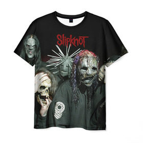 Мужская футболка 3D с принтом Slipknot в Белгороде, 100% полиэфир | прямой крой, круглый вырез горловины, длина до линии бедер | deth | rock | slipknot | маска | мрак | рок | слипнот
