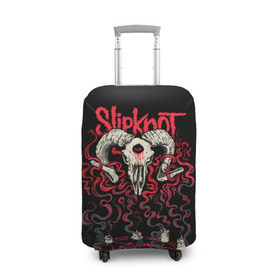 Чехол для чемодана 3D с принтом Slipknot в Белгороде, 86% полиэфир, 14% спандекс | двустороннее нанесение принта, прорези для ручек и колес | deth | rock | slipknot | баран | маска | мрак | рок | слипнот | череп