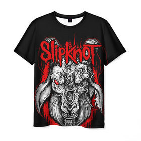 Мужская футболка 3D с принтом Slipknot в Белгороде, 100% полиэфир | прямой крой, круглый вырез горловины, длина до линии бедер | deth | rock | slipknot | маска | мрак | рок | слипнот | череп