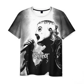 Мужская футболка 3D с принтом Slipknot в Белгороде, 100% полиэфир | прямой крой, круглый вырез горловины, длина до линии бедер | rock | slipknot | маска | мрак | рок | слипнот