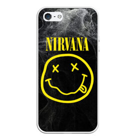 Чехол для iPhone 5/5S матовый с принтом Nirvana в Белгороде, Силикон | Область печати: задняя сторона чехла, без боковых панелей | cobain | curt | nirvana | rock | smile | кобейн | курт | рок | смайл