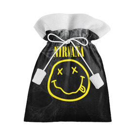 Подарочный 3D мешок с принтом Nirvana в Белгороде, 100% полиэстер | Размер: 29*39 см | cobain | curt | nirvana | rock | smile | кобейн | курт | рок | смайл
