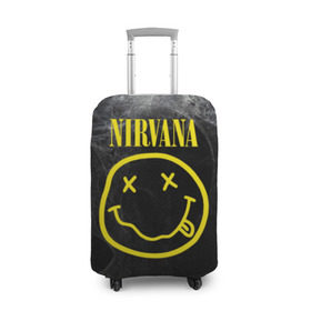 Чехол для чемодана 3D с принтом Nirvana в Белгороде, 86% полиэфир, 14% спандекс | двустороннее нанесение принта, прорези для ручек и колес | cobain | curt | nirvana | rock | smile | кобейн | курт | рок | смайл