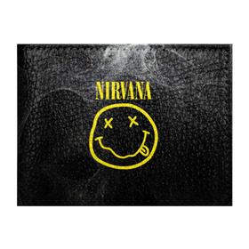 Обложка для студенческого билета с принтом Nirvana в Белгороде, натуральная кожа | Размер: 11*8 см; Печать на всей внешней стороне | Тематика изображения на принте: cobain | curt | nirvana | rock | smile | кобейн | курт | рок | смайл