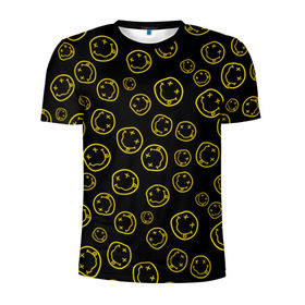 Мужская футболка 3D спортивная с принтом Nirvana в Белгороде, 100% полиэстер с улучшенными характеристиками | приталенный силуэт, круглая горловина, широкие плечи, сужается к линии бедра | cobain | curt | nirvana | rock | smile | кобейн | курт | рок | смайл