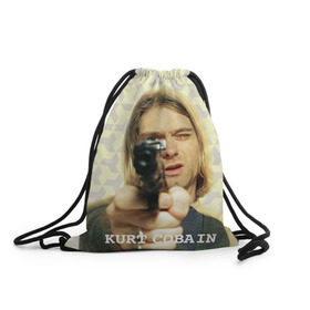 Рюкзак-мешок 3D с принтом Nirvana в Белгороде, 100% полиэстер | плотность ткани — 200 г/м2, размер — 35 х 45 см; лямки — толстые шнурки, застежка на шнуровке, без карманов и подкладки | Тематика изображения на принте: cobain | curt | nirvana | rock | кобейн | курт | рок