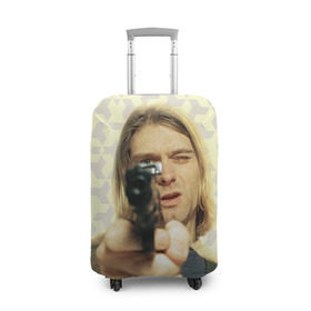 Чехол для чемодана 3D с принтом Nirvana в Белгороде, 86% полиэфир, 14% спандекс | двустороннее нанесение принта, прорези для ручек и колес | cobain | curt | nirvana | rock | кобейн | курт | рок