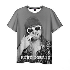 Мужская футболка 3D с принтом Nirvana в Белгороде, 100% полиэфир | прямой крой, круглый вырез горловины, длина до линии бедер | cobain | curt | nirvana | rock | кобейн | курт | рок