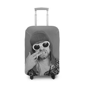 Чехол для чемодана 3D с принтом Nirvana в Белгороде, 86% полиэфир, 14% спандекс | двустороннее нанесение принта, прорези для ручек и колес | Тематика изображения на принте: cobain | curt | nirvana | rock | кобейн | курт | рок