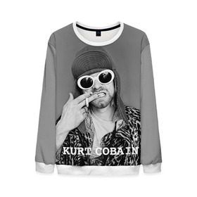 Мужской свитшот 3D с принтом Nirvana в Белгороде, 100% полиэстер с мягким внутренним слоем | круглый вырез горловины, мягкая резинка на манжетах и поясе, свободная посадка по фигуре | cobain | curt | nirvana | rock | кобейн | курт | рок