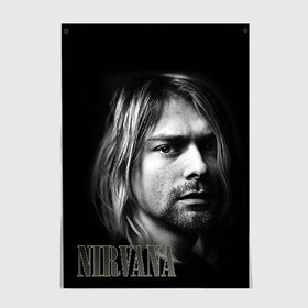 Постер с принтом Nirvana в Белгороде, 100% бумага
 | бумага, плотность 150 мг. Матовая, но за счет высокого коэффициента гладкости имеет небольшой блеск и дает на свету блики, но в отличии от глянцевой бумаги не покрыта лаком | cobain | curt | nirvana | rock | кобейн | курт | рок