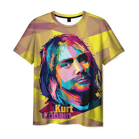 Мужская футболка 3D с принтом Nirvana в Белгороде, 100% полиэфир | прямой крой, круглый вырез горловины, длина до линии бедер | cobain | curt | nirvana | rock | абстракт | кобейн | курт | рок