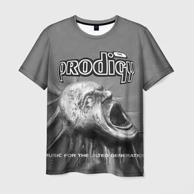 Мужская футболка 3D с принтом The Prodigy в Белгороде, 100% полиэфир | прямой крой, круглый вырез горловины, длина до линии бедер | Тематика изображения на принте: dnb | drum | prodigy | rave | продиджи | рейв | рэйв
