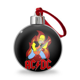 Ёлочный шар с принтом AC/DC в Белгороде, Пластик | Диаметр: 77 мм | ac dc | acdc | rock | рок | эйсидиси