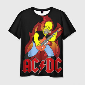 Мужская футболка 3D с принтом AC/DC в Белгороде, 100% полиэфир | прямой крой, круглый вырез горловины, длина до линии бедер | Тематика изображения на принте: ac dc | acdc | rock | рок | эйсидиси