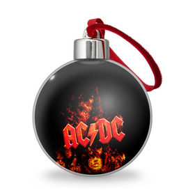 Ёлочный шар с принтом AC/DC в Белгороде, Пластик | Диаметр: 77 мм | ac dc | acdc | rock | рок | эйсидиси