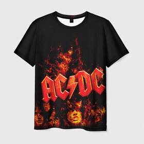 Мужская футболка 3D с принтом AC/DC в Белгороде, 100% полиэфир | прямой крой, круглый вырез горловины, длина до линии бедер | ac dc | acdc | rock | рок | эйсидиси