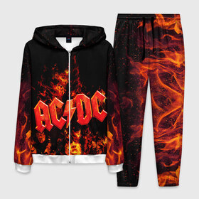 Мужской костюм 3D с принтом AC/DC в Белгороде, 100% полиэстер | Манжеты и пояс оформлены тканевой резинкой, двухслойный капюшон со шнурком для регулировки, карманы спереди | ac dc | acdc | rock | рок | эйсидиси