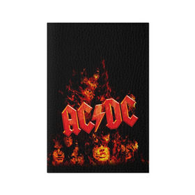Обложка для паспорта матовая кожа с принтом AC/DC в Белгороде, натуральная матовая кожа | размер 19,3 х 13,7 см; прозрачные пластиковые крепления | ac dc | acdc | rock | рок | эйсидиси