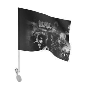 Флаг для автомобиля с принтом AC/DC в Белгороде, 100% полиэстер | Размер: 30*21 см | ac dc | acdc | rock | рок | эйсидиси
