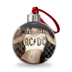 Ёлочный шар с принтом AC/DC в Белгороде, Пластик | Диаметр: 77 мм | Тематика изображения на принте: ac dc | acdc | rock | рок | эйсидиси