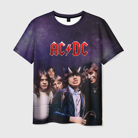 Мужская футболка 3D с принтом AC/DC в Белгороде, 100% полиэфир | прямой крой, круглый вырез горловины, длина до линии бедер | ac dc | acdc | hell | highway | rock | to | рок | эйсидиси