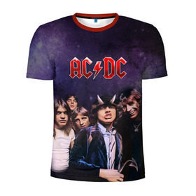 Мужская футболка 3D спортивная с принтом AC/DC в Белгороде, 100% полиэстер с улучшенными характеристиками | приталенный силуэт, круглая горловина, широкие плечи, сужается к линии бедра | Тематика изображения на принте: ac dc | acdc | hell | highway | rock | to | рок | эйсидиси