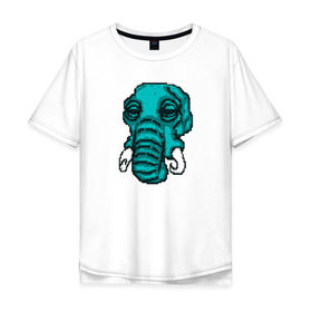 Мужская футболка хлопок Oversize с принтом Rufus в Белгороде, 100% хлопок | свободный крой, круглый ворот, “спинка” длиннее передней части | elephant | hotline miami | hotlinemiami | слон