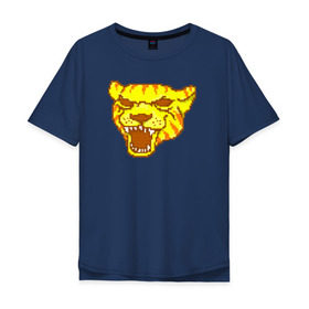 Мужская футболка хлопок Oversize с принтом Tony в Белгороде, 100% хлопок | свободный крой, круглый ворот, “спинка” длиннее передней части | hotline miami | hotlinemiami | tiger | тигр
