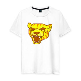 Мужская футболка хлопок с принтом Tony в Белгороде, 100% хлопок | прямой крой, круглый вырез горловины, длина до линии бедер, слегка спущенное плечо. | hotline miami | hotlinemiami | tiger | тигр