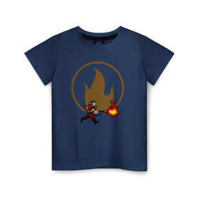 Детская футболка хлопок с принтом Pyro в Белгороде, 100% хлопок | круглый вырез горловины, полуприлегающий силуэт, длина до линии бедер | Тематика изображения на принте: team fortress 2 | зажигательный продукт для пироманов.pyro | поджигатель