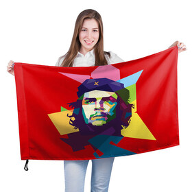 Флаг 3D с принтом Че Гевара в Белгороде, 100% полиэстер | плотность ткани — 95 г/м2, размер — 67 х 109 см. Принт наносится с одной стороны | че гевара